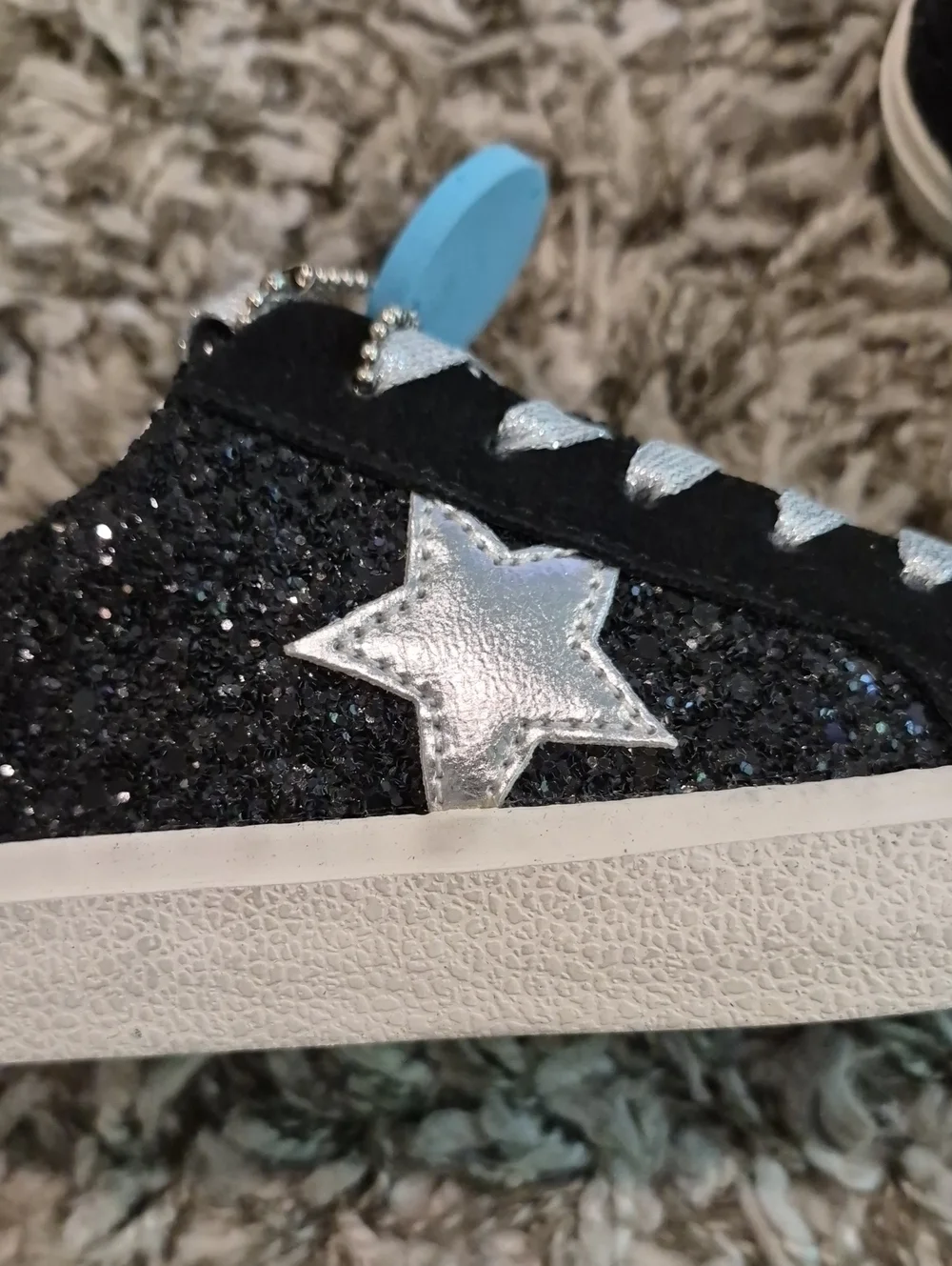 Vintage Havana Ramona Black Glitter Sneakers